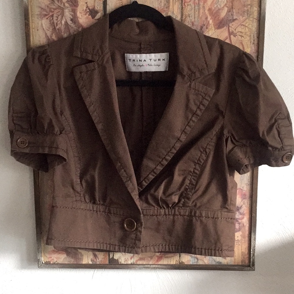 TRINA TURK DESIGNER BRAND SS CROP BLAZER 6